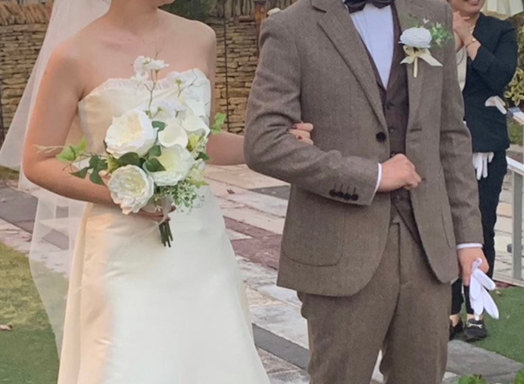 アーティフィシャルフラワー　ウェディングブーケ✖️ブートニア