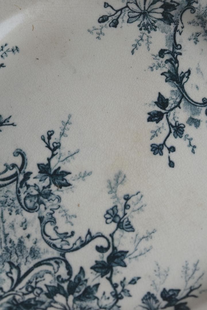 美品ショワジー・ル・ロワ　ブルーのポンパドール　デセール皿　POMPADOUR