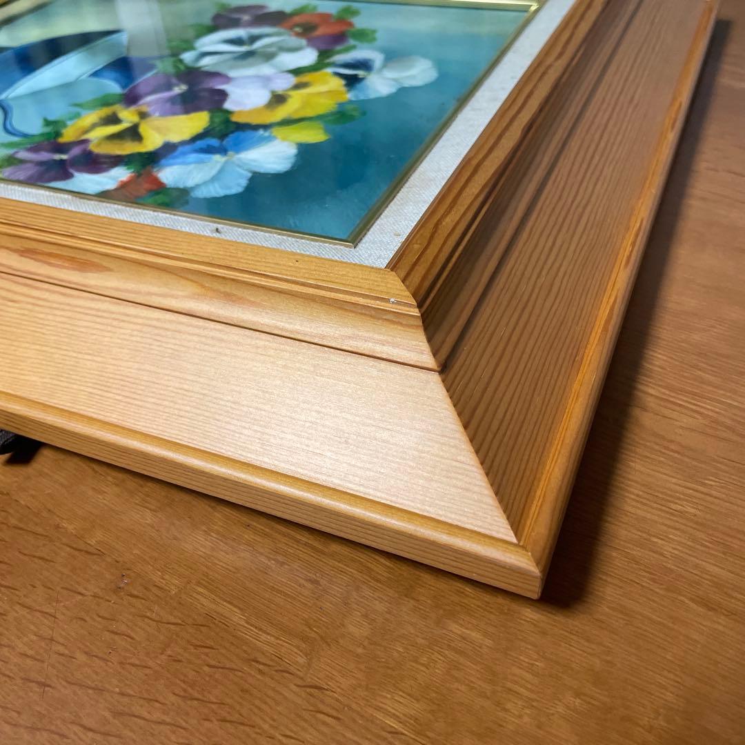 垣内宏乃 油絵/油彩 パンジー　額付 中古 静物画/植物画 Hirono