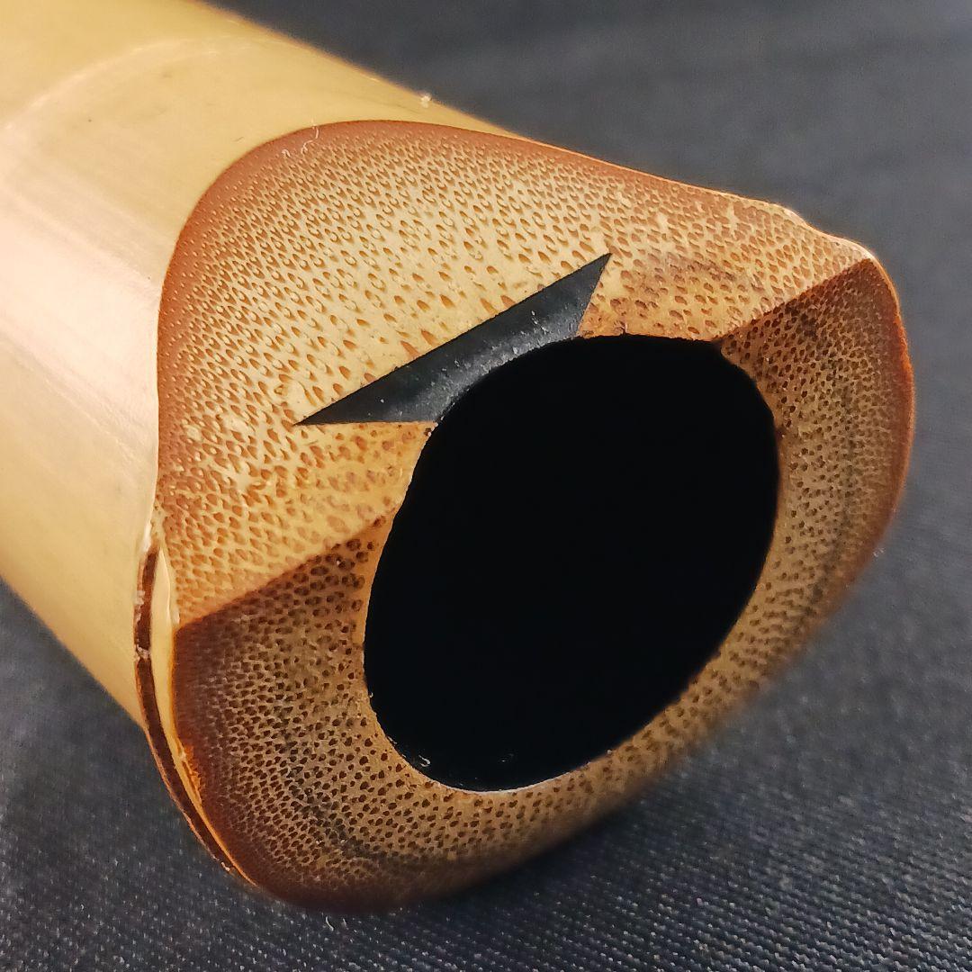 Y3110-5 琴古流 尺八 在銘 銀三線 全長64㎝ 竹製