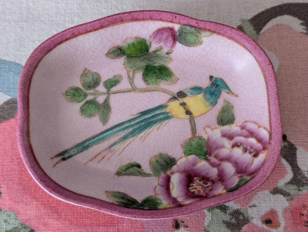 zenlifestore 鳥とお花の美しい豆皿 3枚 上海 鉦 シノワズリ