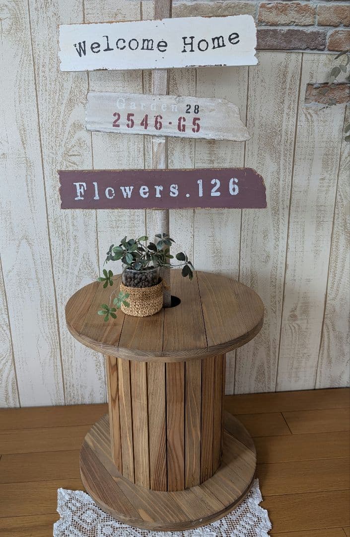 ハンドメイド.*゜*•木製ドラム♥︎⁡穴あり花台etc…