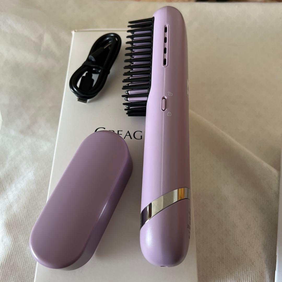 CREAGE ブラシ型ヘアアイロン パープル