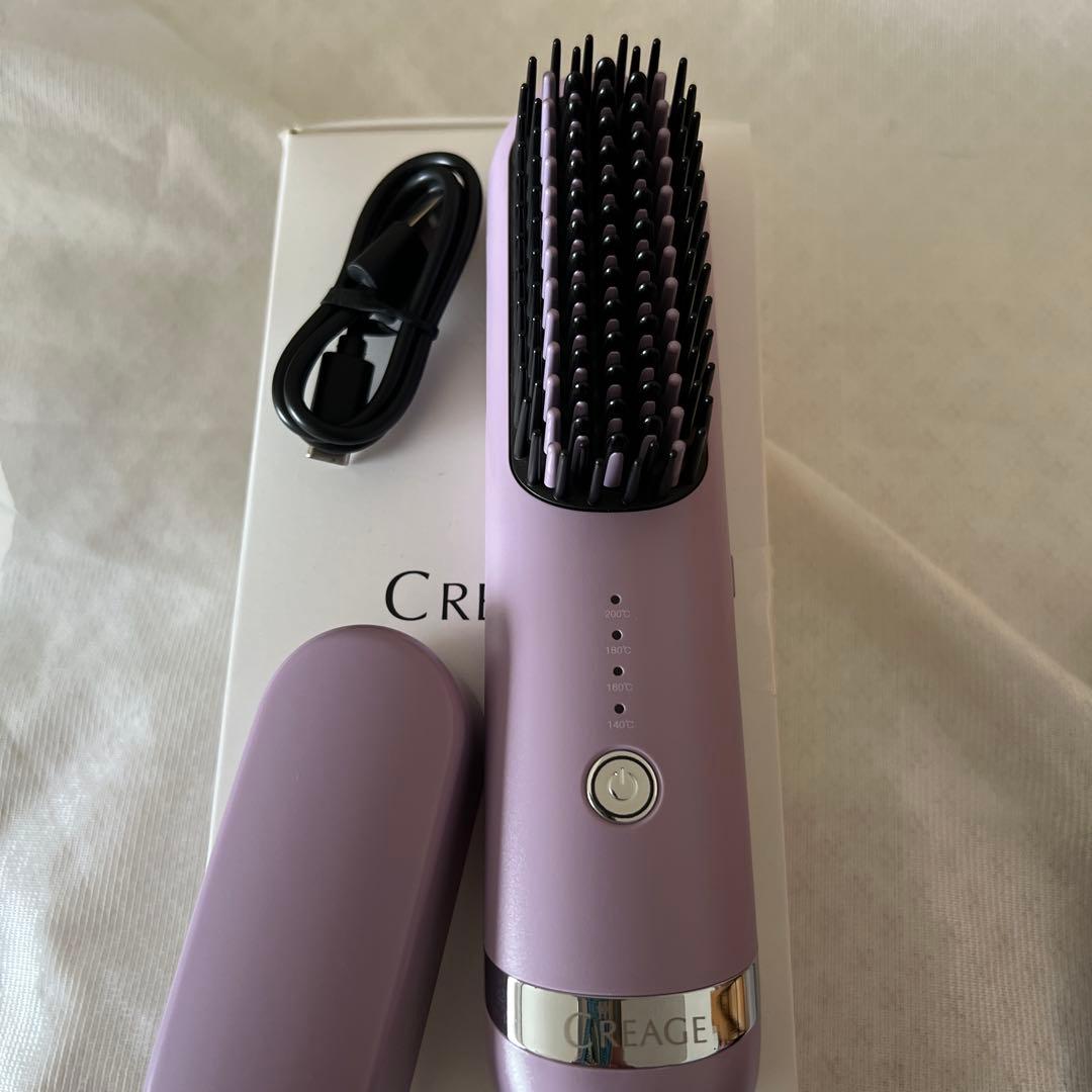 CREAGE ブラシ型ヘアアイロン パープル