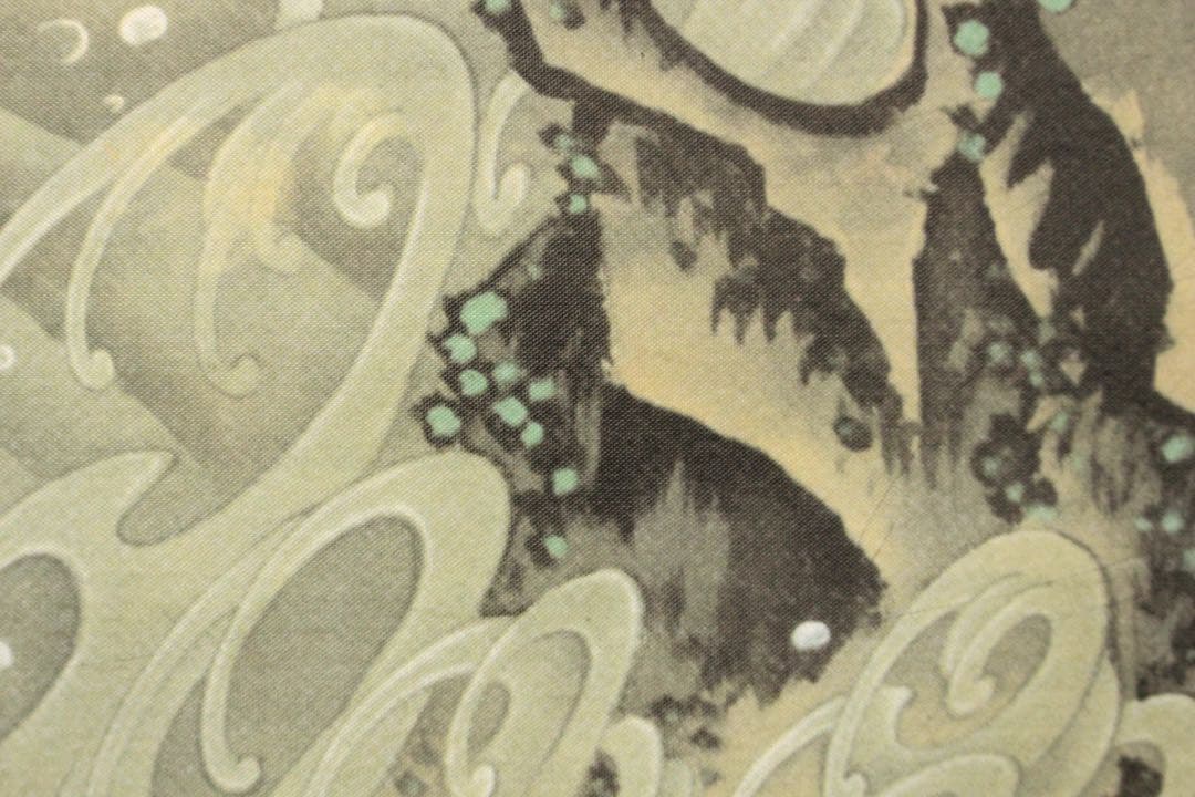 No5900 掛軸　印刷工芸　「伊藤若沖　白鶴図」　絹本　共箱/畳箱　送料無料