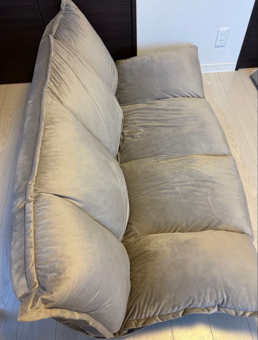 引取限定　LOWYA フロアソファ グレー 美品　2人掛け・3人掛けソファ