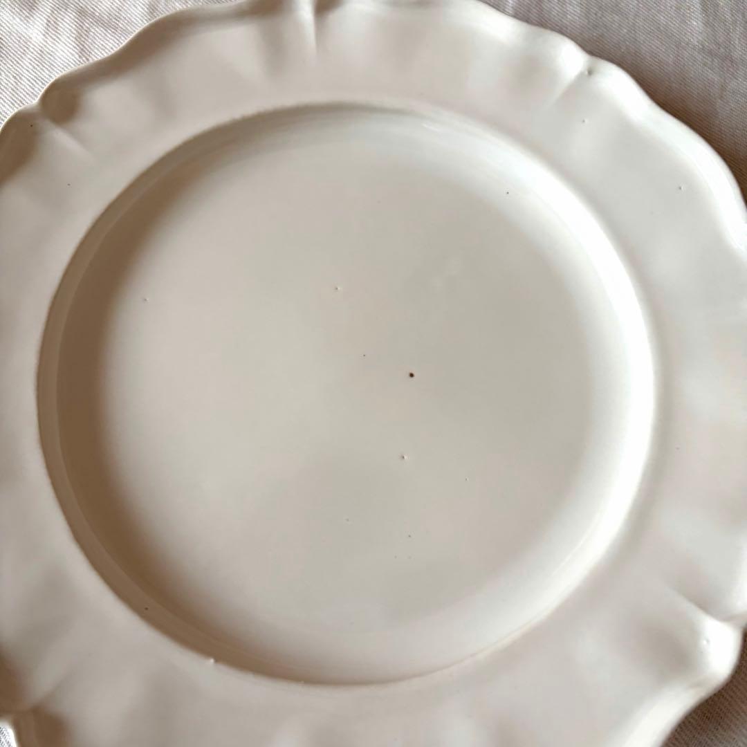 【未使用 美品】河合竜彦 花リム レリーフ皿 25cm