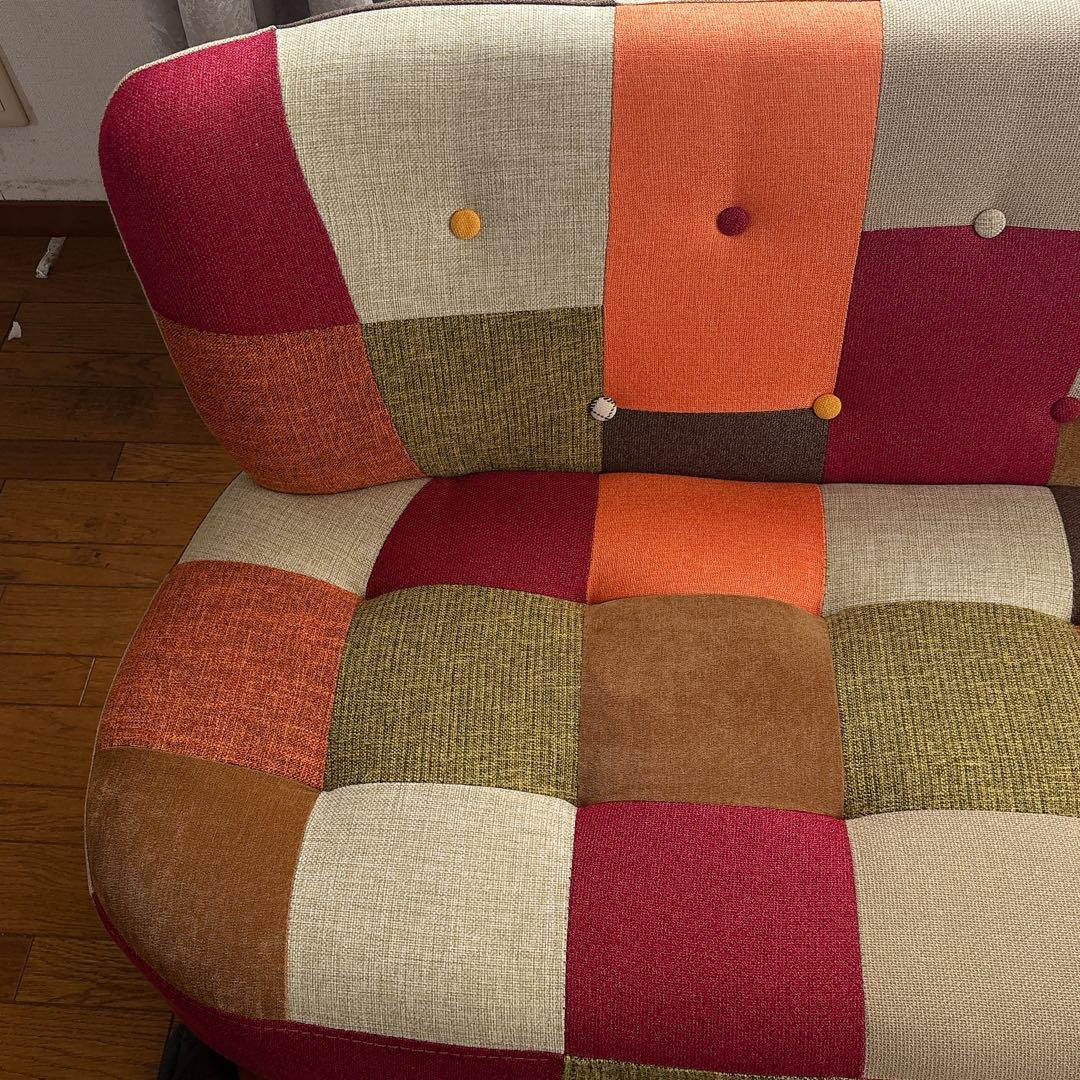 オシャレ】不二貿易 2人掛け ソファ パッチワーク ニノなのに インスタ映え