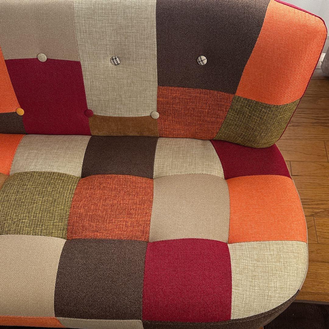 オシャレ】不二貿易 2人掛け ソファ パッチワーク ニノなのに インスタ映え