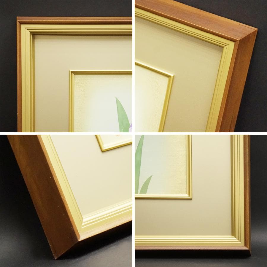 鈴木瀧央『花しょうぶ』静物画 日本画 油彩 油絵 絵画 肉筆 額装