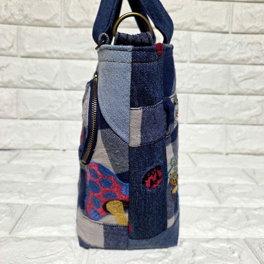 908 デニム＊リメイク＊パンダ＊バッグ＊トートバッグ