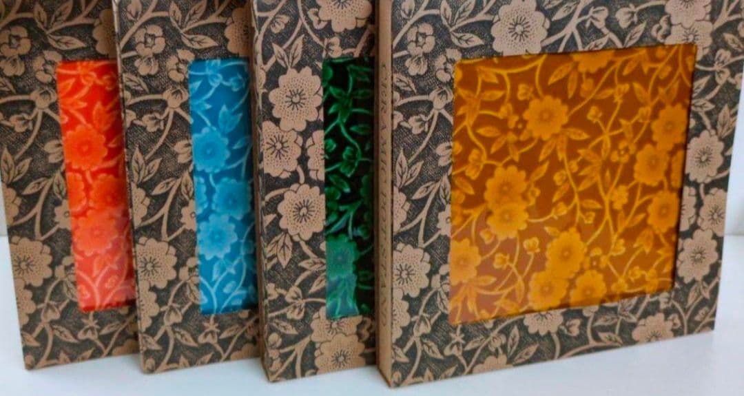 バーレイ　陶板　キャリコ　ブルー　１枚