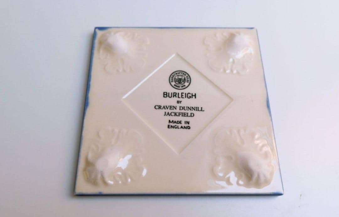 バーレイ　陶板　キャリコ　ブルー　１枚