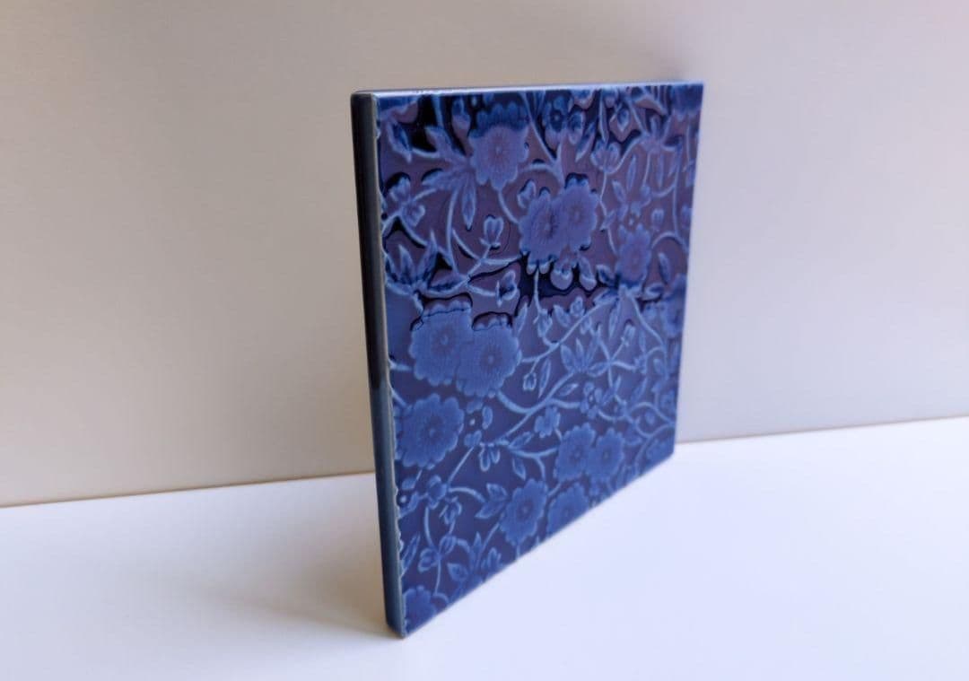 バーレイ　陶板　キャリコ　ブルー　１枚