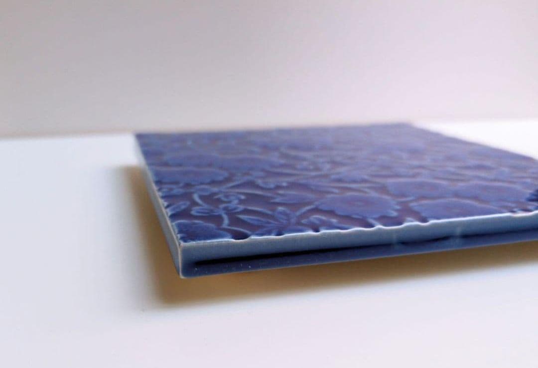 バーレイ　陶板　キャリコ　ブルー　１枚