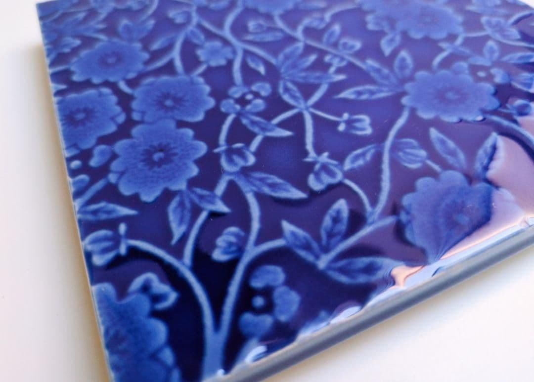 バーレイ　陶板　キャリコ　ブルー　１枚