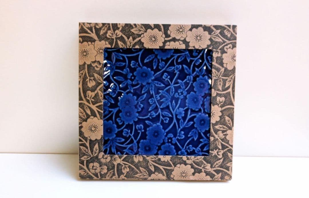 バーレイ　陶板　キャリコ　ブルー　１枚