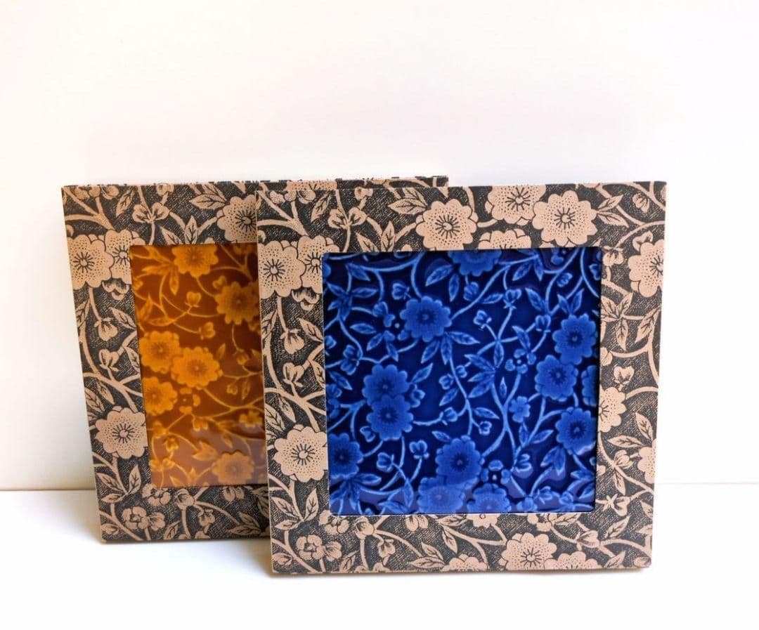 バーレイ　陶板　キャリコ　ブルー　１枚