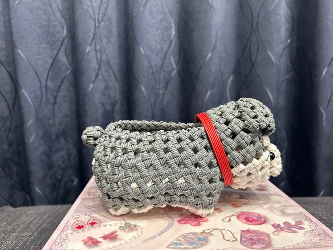 ダンプママです。シュナウザー犬　エコクラフト クラフトバンド