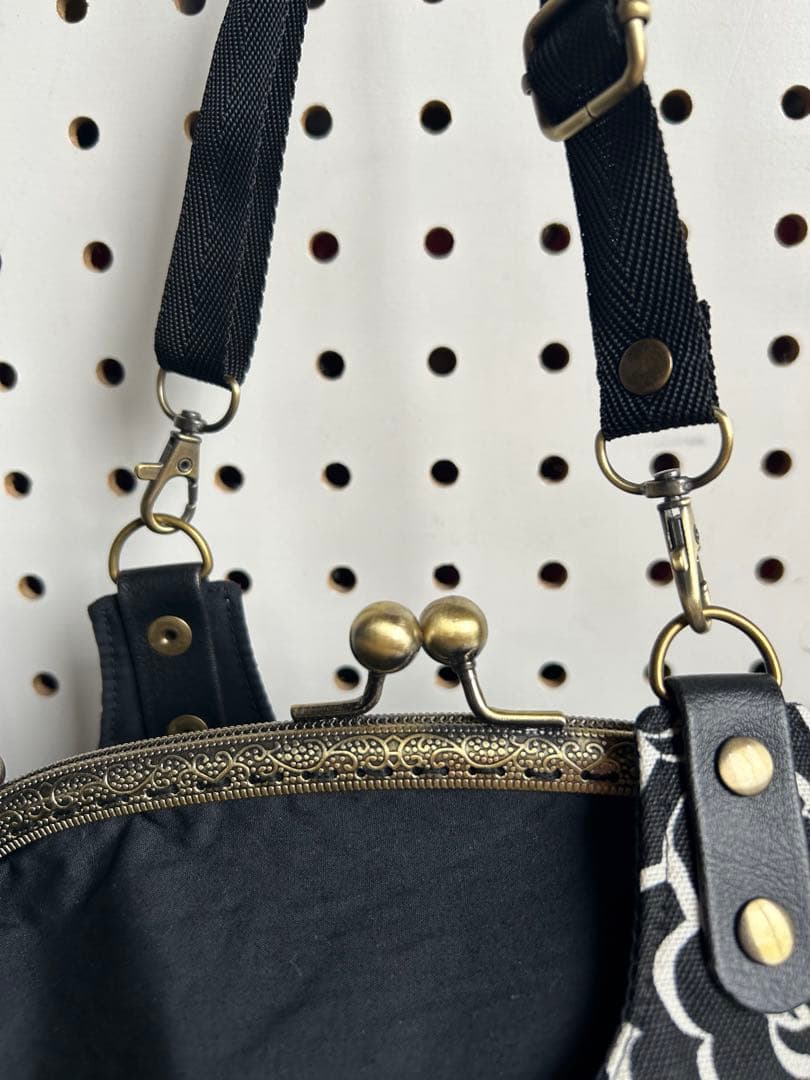 ＊ハンドメイド＊　お取り置き分　可愛い25口金ショルダーがま口バッグ　２点