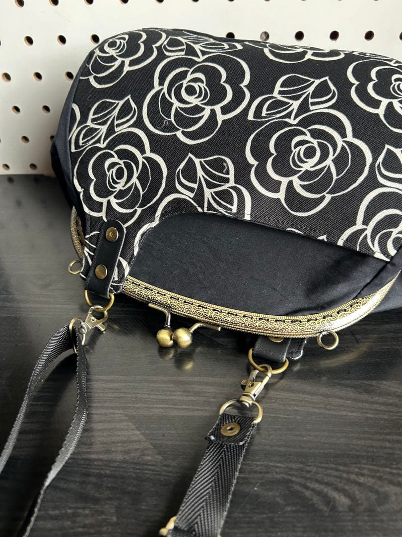 ＊ハンドメイド＊　お取り置き分　可愛い25口金ショルダーがま口バッグ　２点