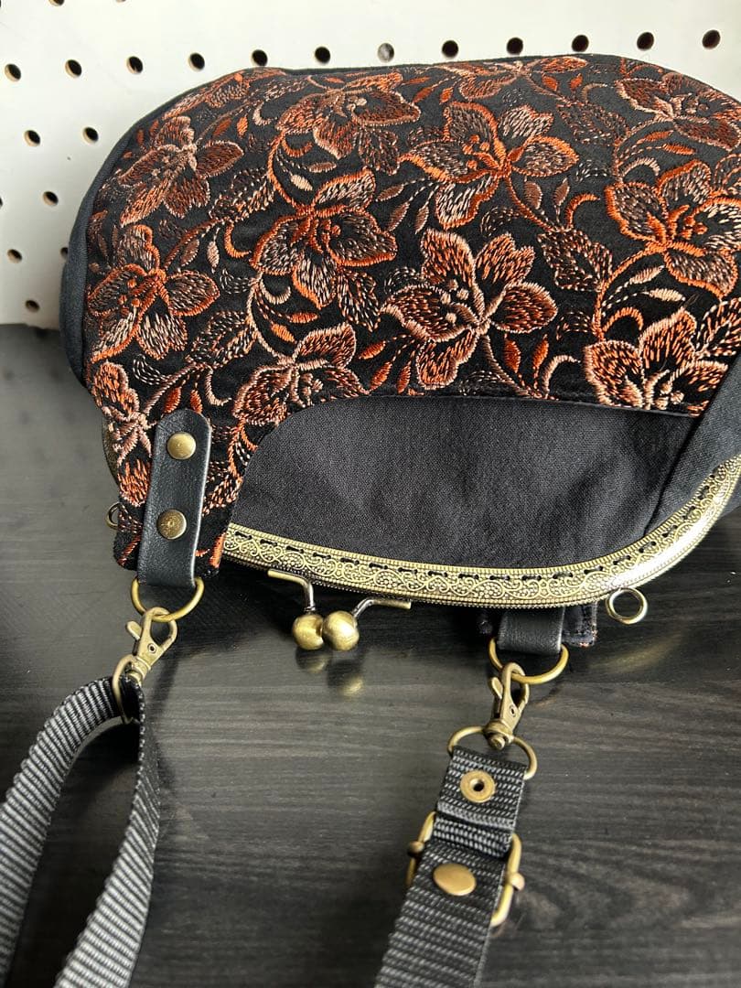 ＊ハンドメイド＊　お取り置き分　可愛い25口金ショルダーがま口バッグ　２点