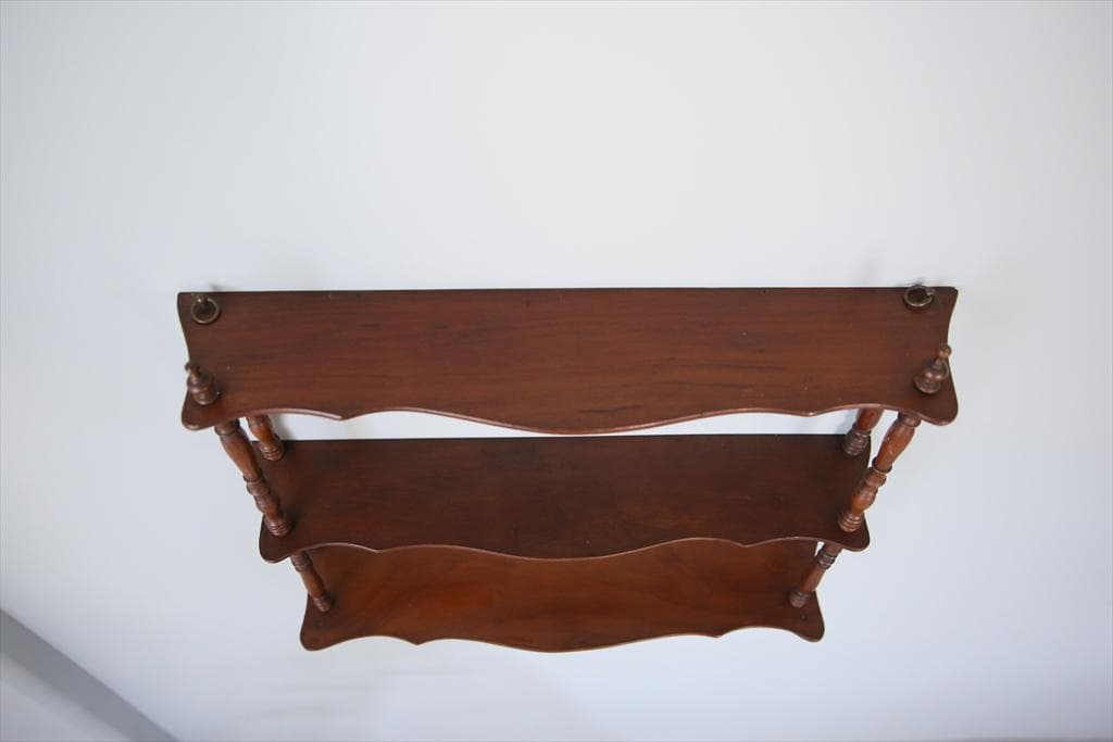 フランスアンティーク木製ウォールシェルフ/壁掛けラック/飾り棚(90-179)