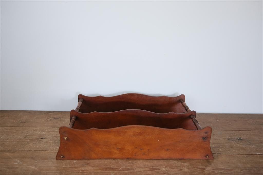 フランスアンティーク木製ウォールシェルフ/壁掛けラック/飾り棚(90-179)