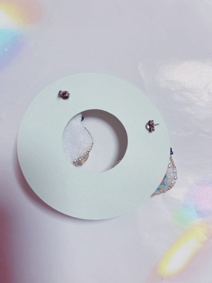 刺繍 ピアス 人気作家 羊毛フェルト テディベア ハンドメンド ぬいぐるみ