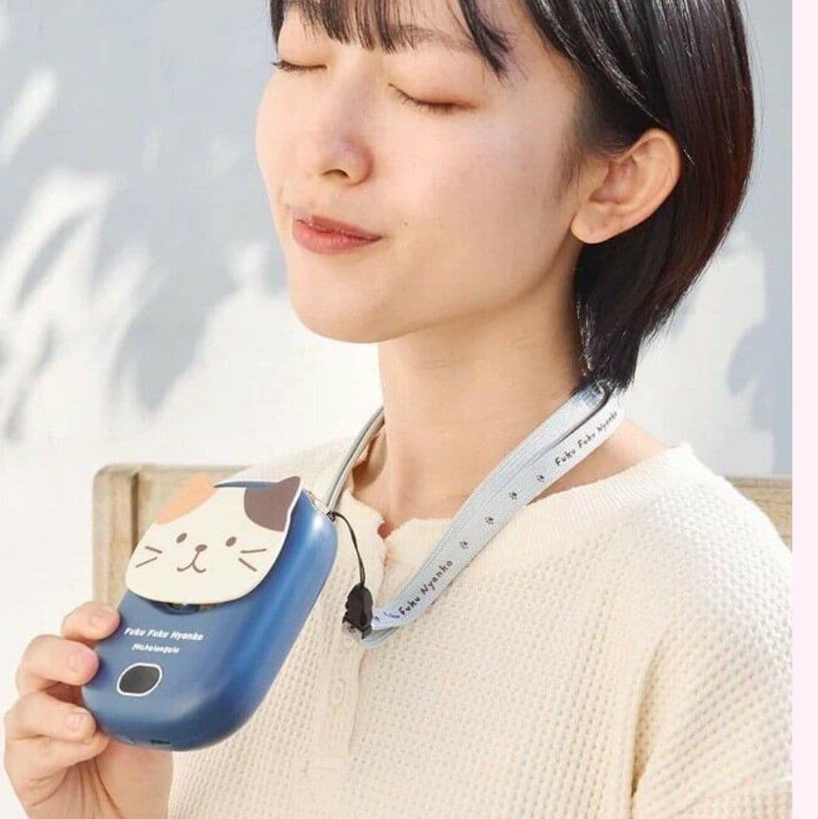 【新品】ふくふくにゃんこ 3WAYハンズフリーファン 扇風機 熱中症予防 3個