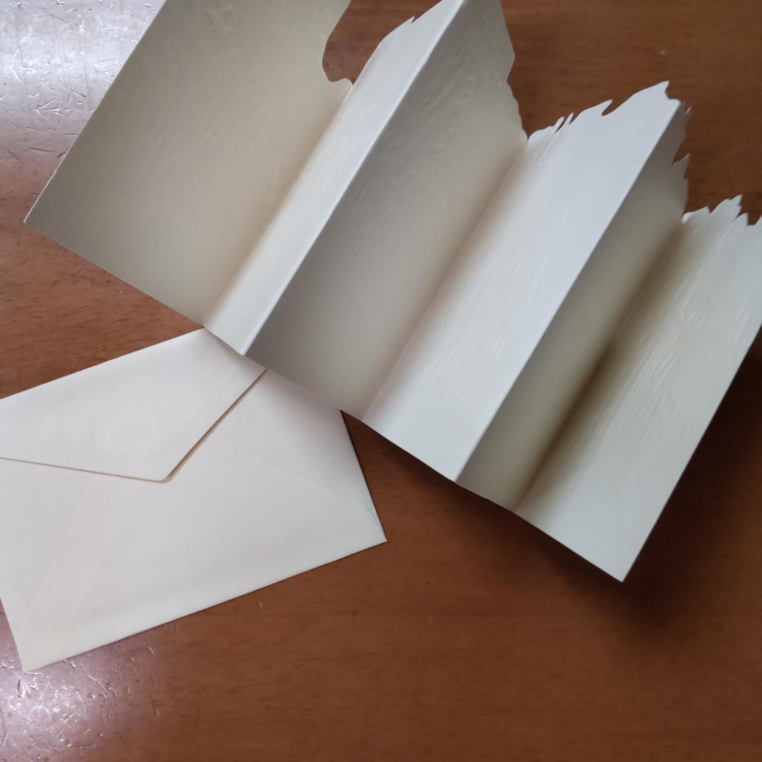 赤ずきん　アンティーク風カード　屏風カード　レッドフード　ブロカント封筒つき