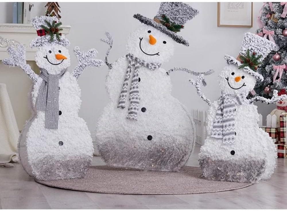 ★値下げ訳あり★ スノーマン屋内屋外ライト　雪だるま　折りたたみ　オブジェ