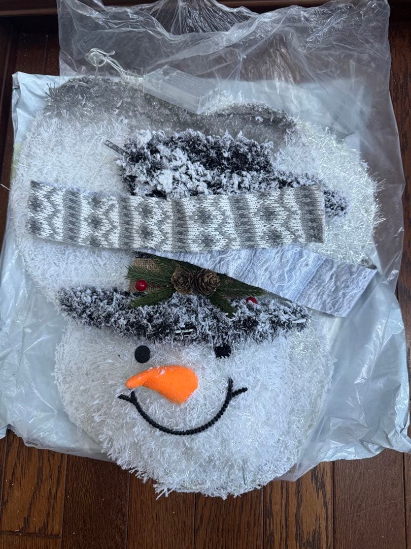 ★値下げ訳あり★ スノーマン屋内屋外ライト　雪だるま　折りたたみ　オブジェ