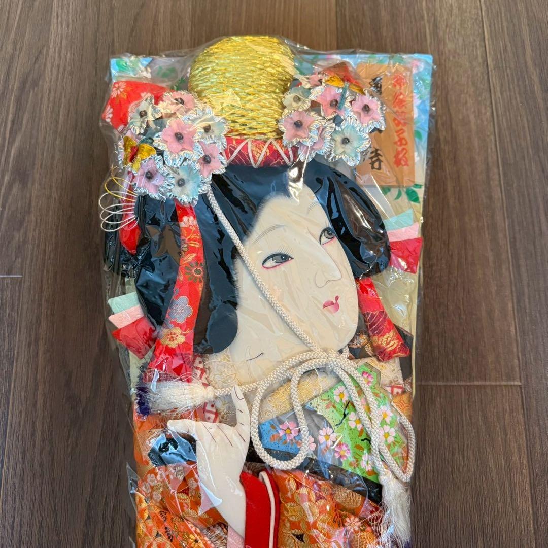 【極美品】高級 押絵羽子板 正月飾り 立て台・羽根・共箱付き