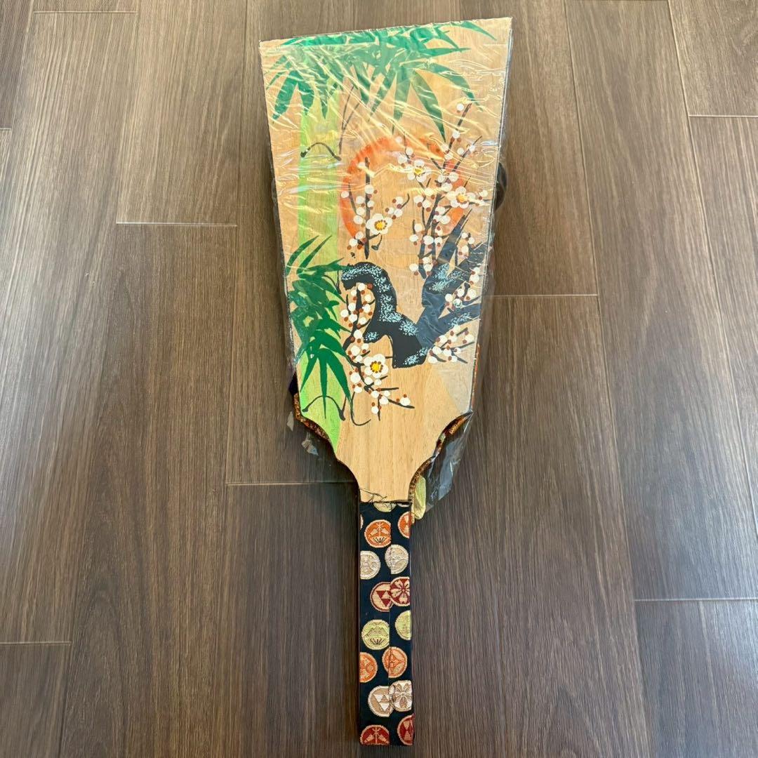 【極美品】高級 押絵羽子板 正月飾り 立て台・羽根・共箱付き