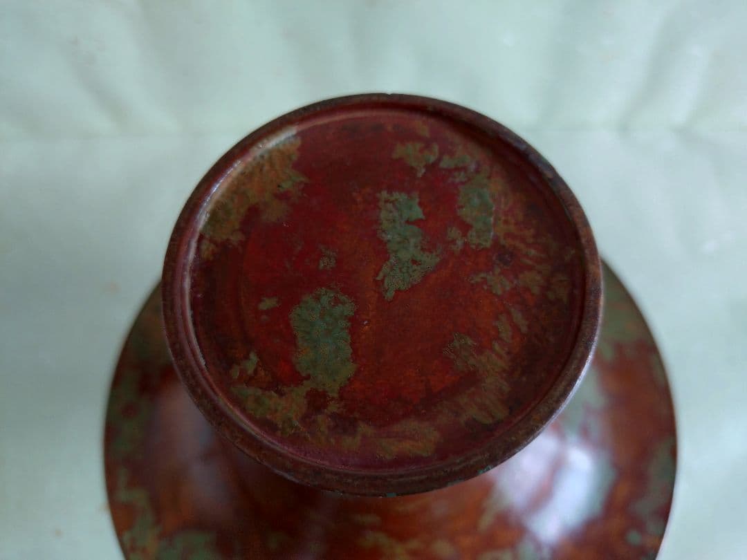 鋳銅花瓶　松和堂造　共箱 花入　花器　一輪挿し