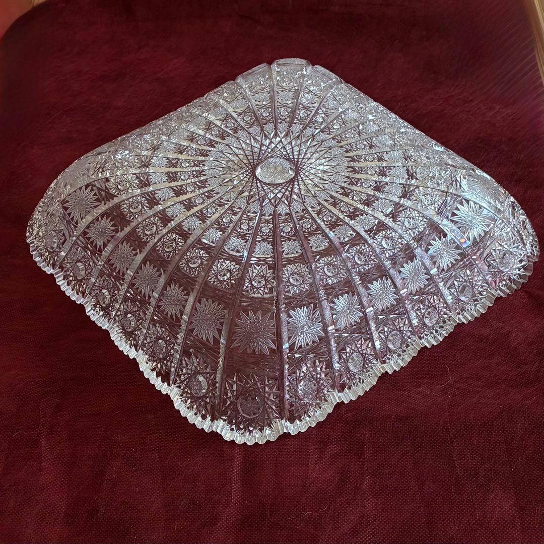 ボヘミアクリスタル 27cm 500Pk相当 ガラス スクエアボウル 大鉢