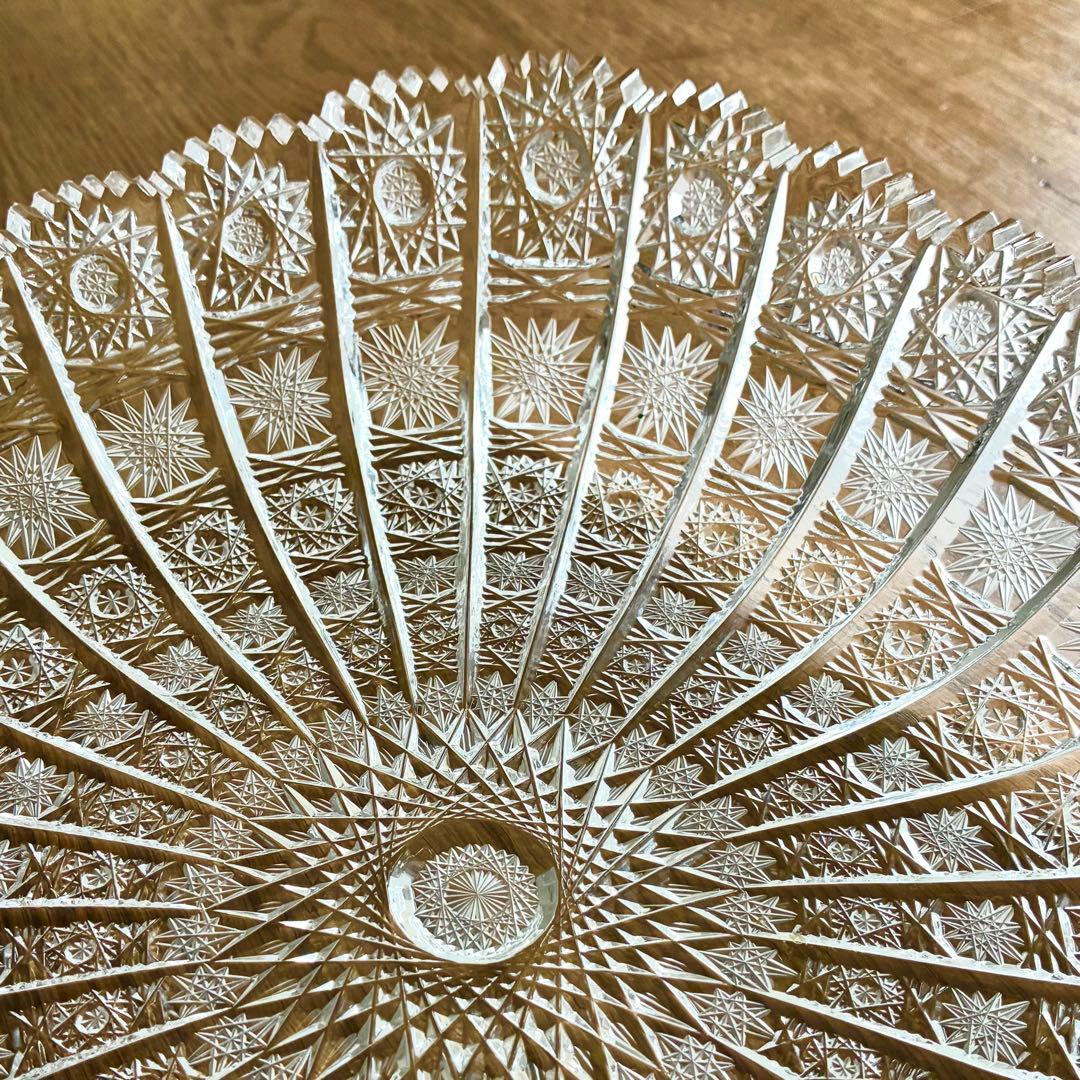 ボヘミアクリスタル 27cm 500Pk相当 ガラス スクエアボウル 大鉢