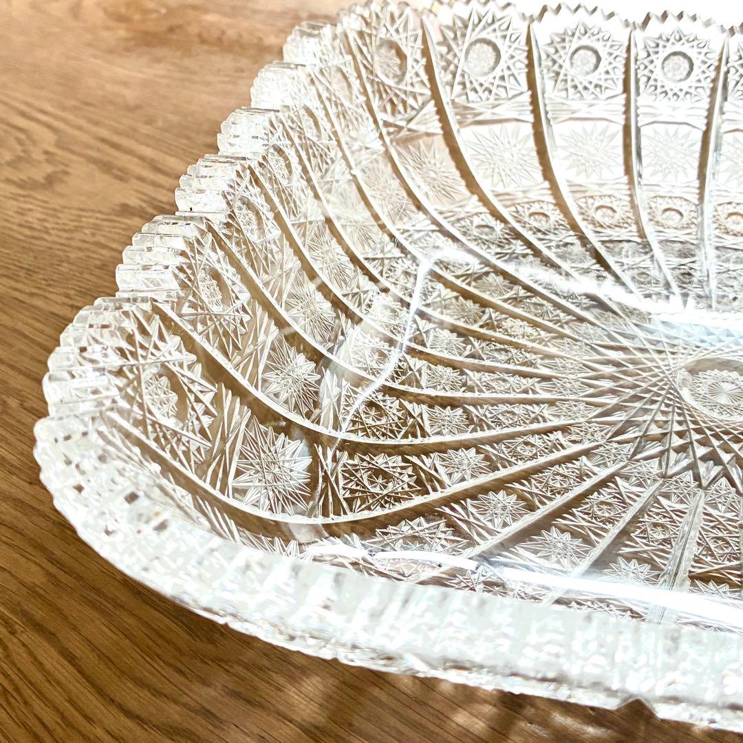 ボヘミアクリスタル 27cm 500Pk相当 ガラス スクエアボウル 大鉢