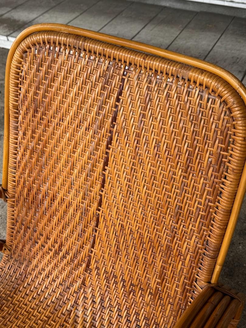ラタンラウンジチェア_A　ヴィンテージ　北欧　アンティーク　パーソナルチェア