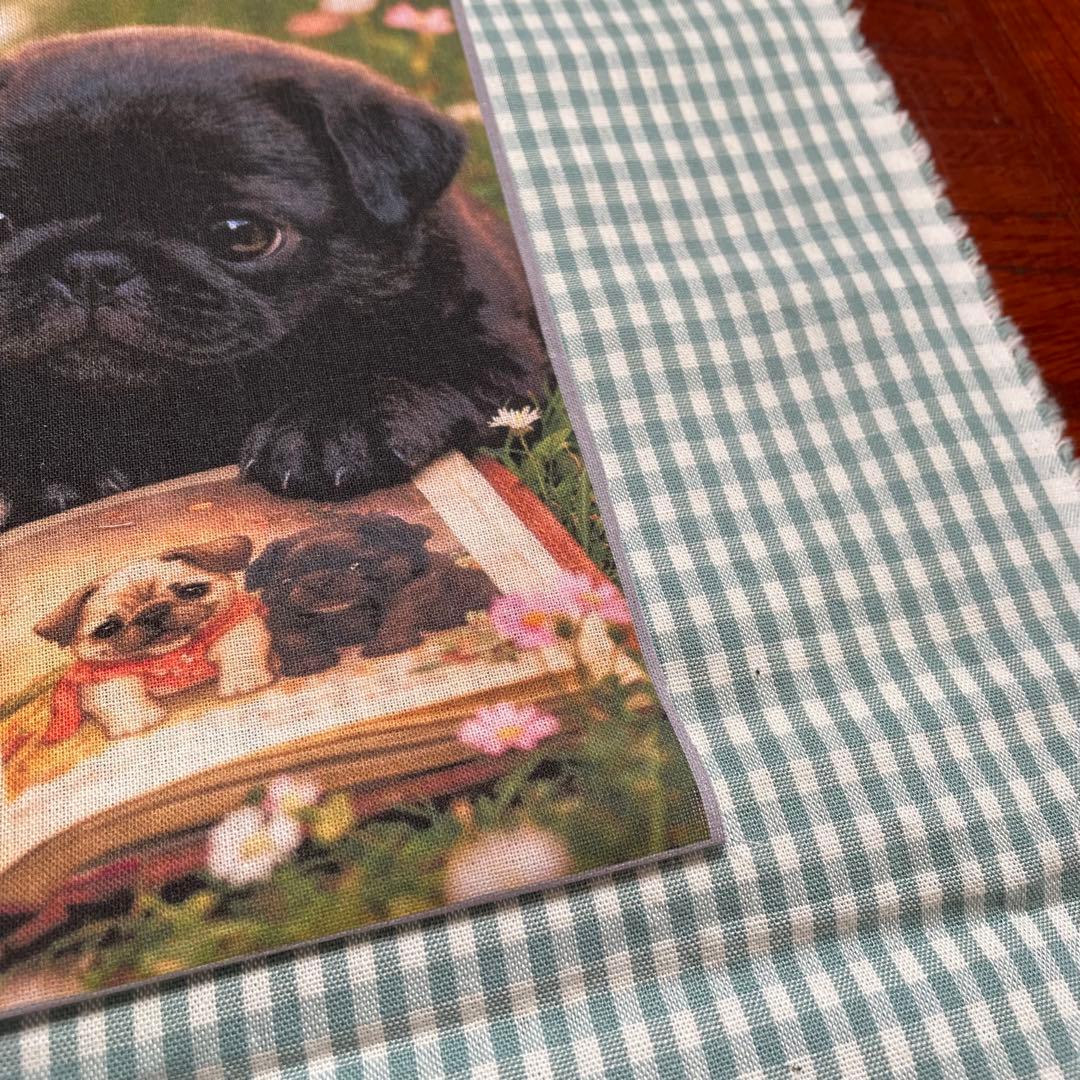 春の草原 パグちゃん絵本タイム オーダー可能エコバッグ ポーチ