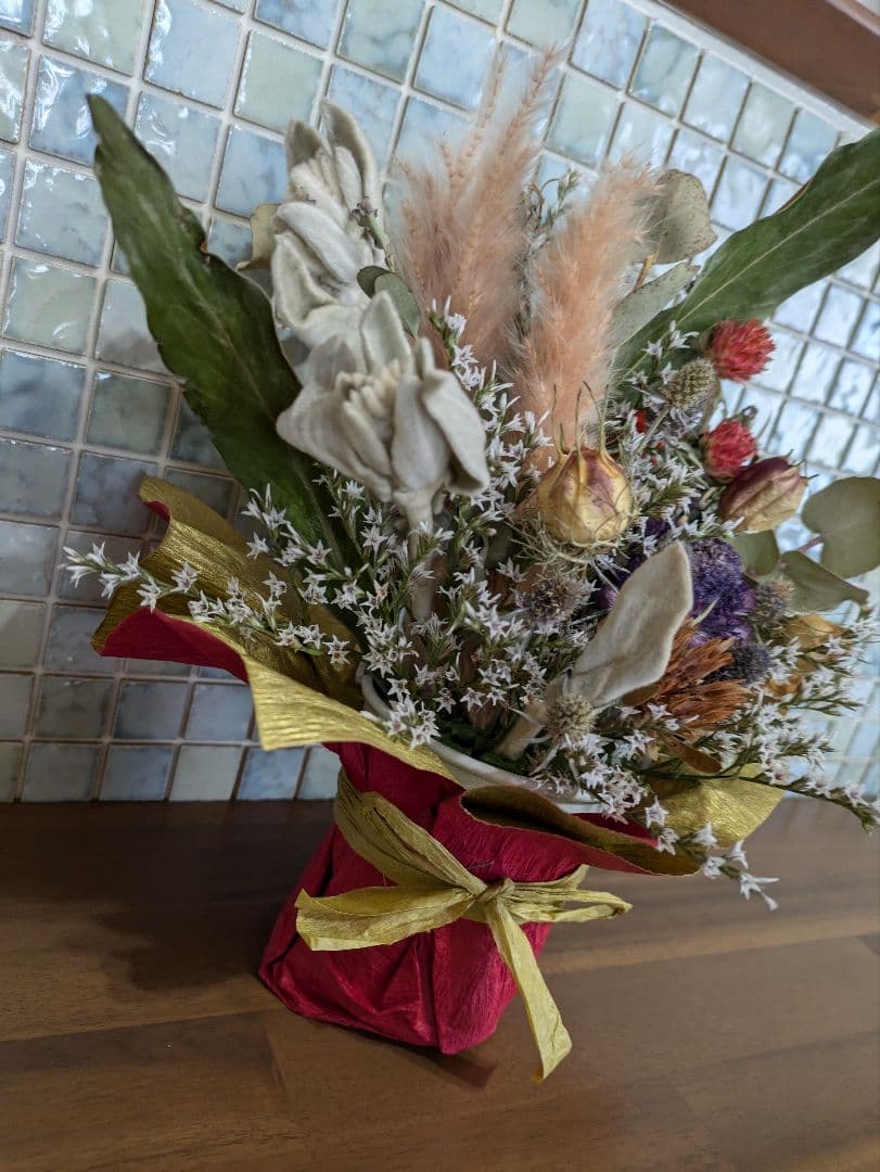 ドライフラワー★アレンジメント★グレビレア　ニゲラ　ストロベリーフィールド　癒し