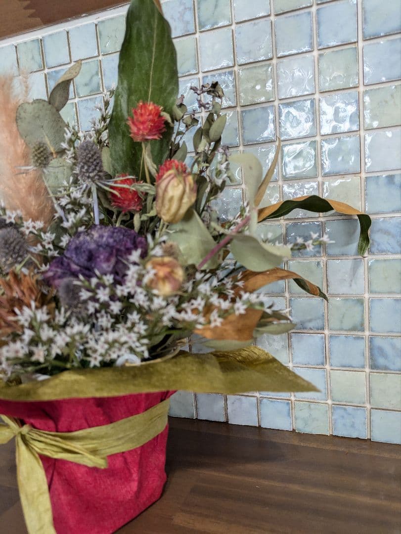 ドライフラワー★アレンジメント★グレビレア　ニゲラ　ストロベリーフィールド　癒し