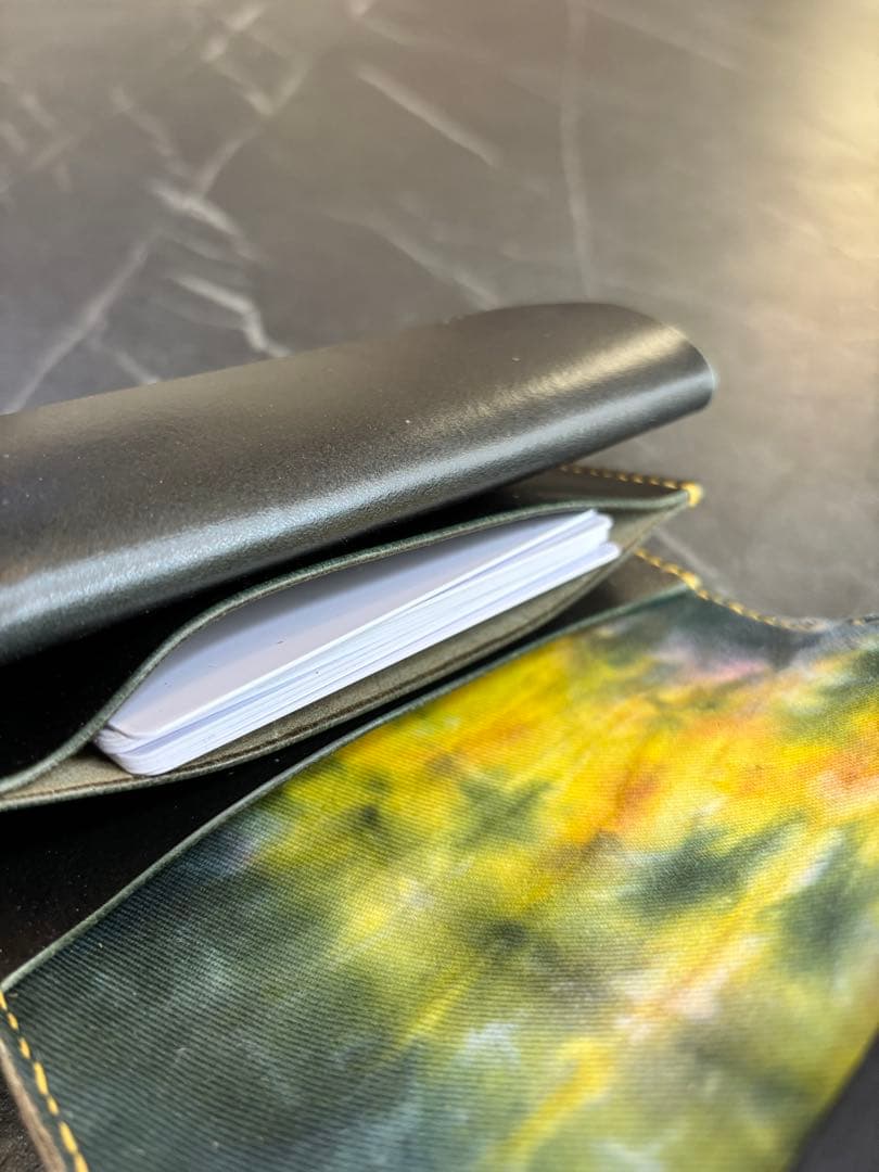 タイダイ　トラッカーウォレット　革財布　ハンドメイド　ミドルトラッカーウォレット