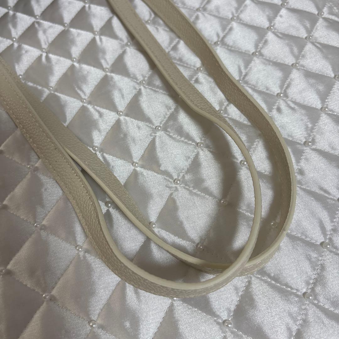 USED LVノベルティ モノグラム ショルダートートバッグ アイボリー×ピンク