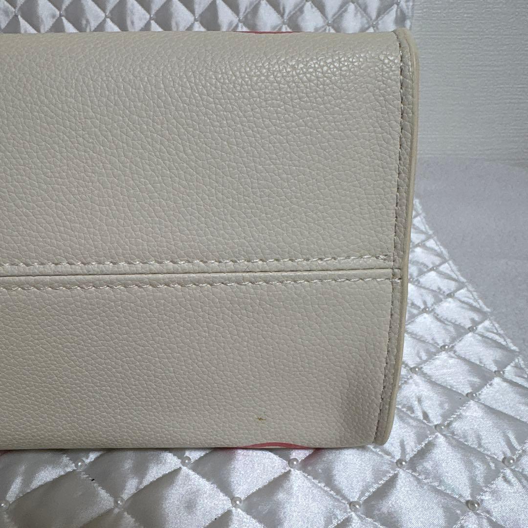 USED LVノベルティ モノグラム ショルダートートバッグ アイボリー×ピンク