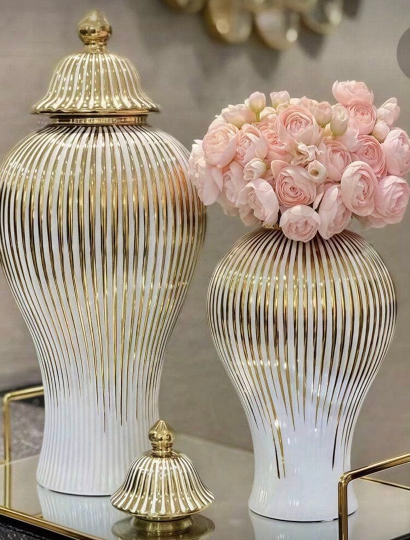 2個 ヨーロピアンスタイル高級セラミック万能花瓶、ホームリビングルー