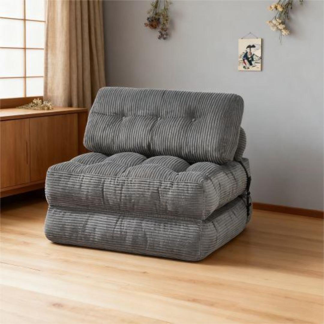 幅85cm折りたたみ ソファベッド 枕付きマットレス シュレッドフォーム多機能