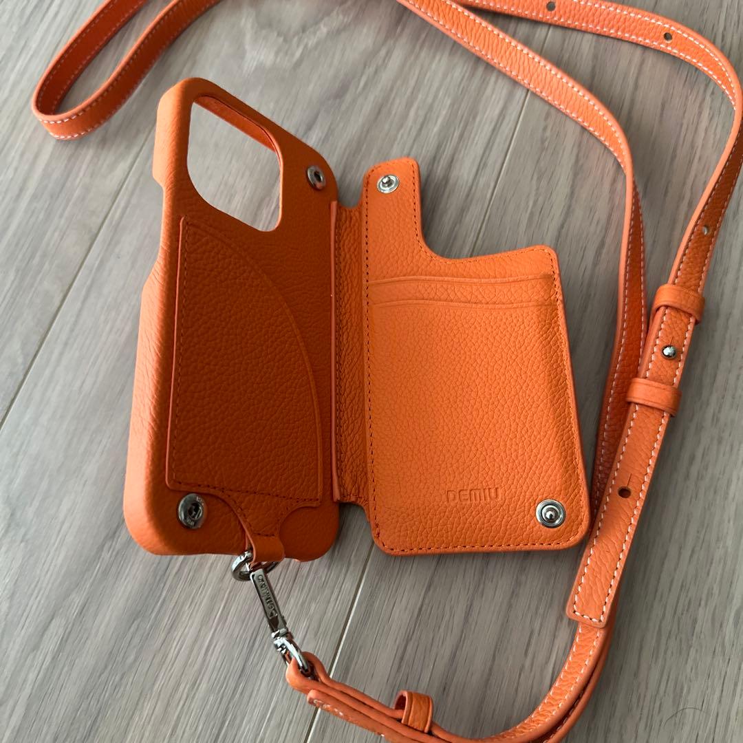 Demiu オレンジ スマホケース iPhone 14 Pro