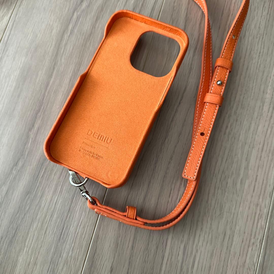 Demiu オレンジ スマホケース iPhone 14 Pro
